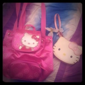 Small hello kitty backpack and wallet